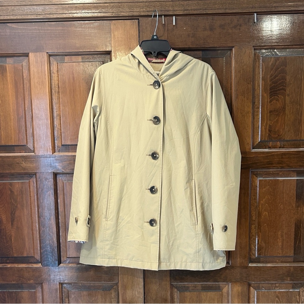 L.L. Bean Women's Easy Care Macintosh Coat Size Medium Reg Plaid Flannel Lined